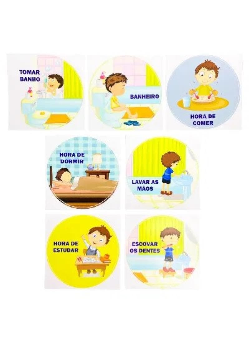 Adesivos sinalizadores das atividades - MENINOS