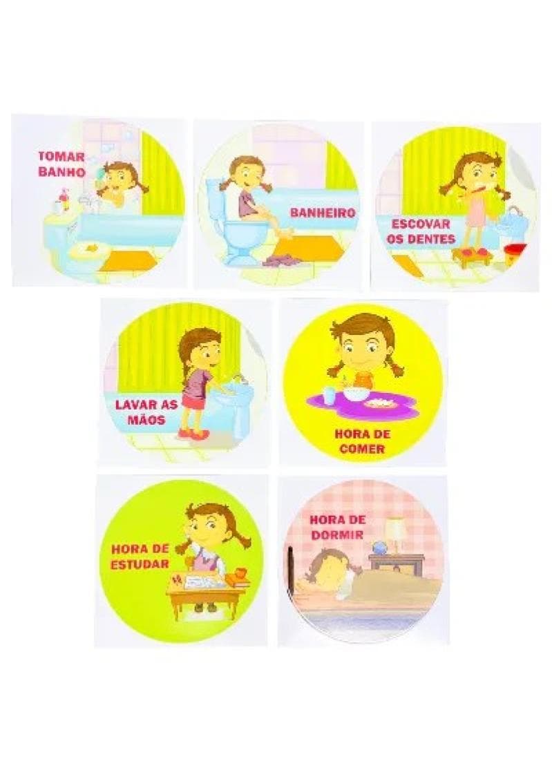 Adesivos sinalizadores das atividades - MENINAS