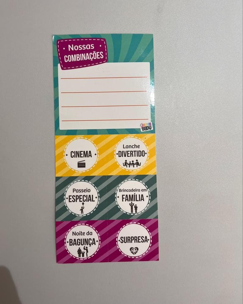 Mini Quadro de Incentivo: Vouchers do Reconhecimento - Nossas combinações